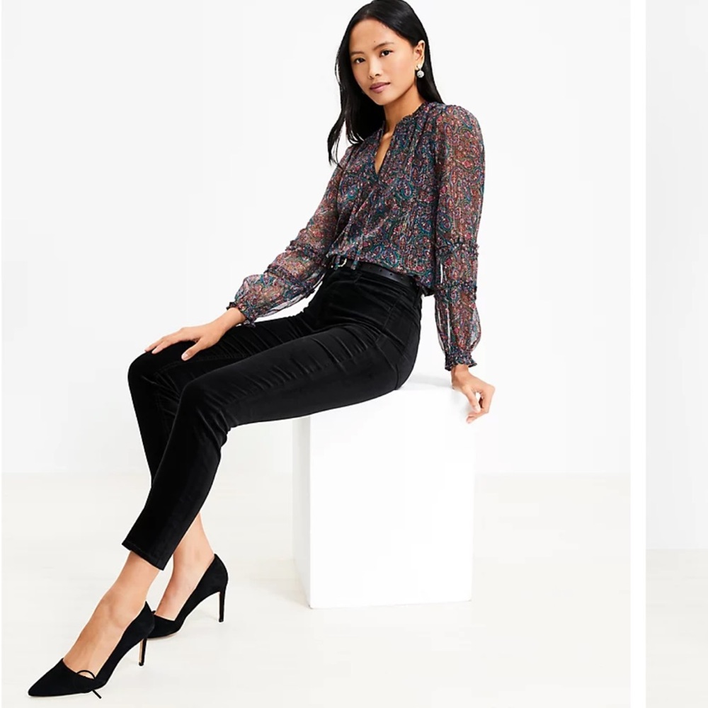 LOFT velvet curvy skinny jeans